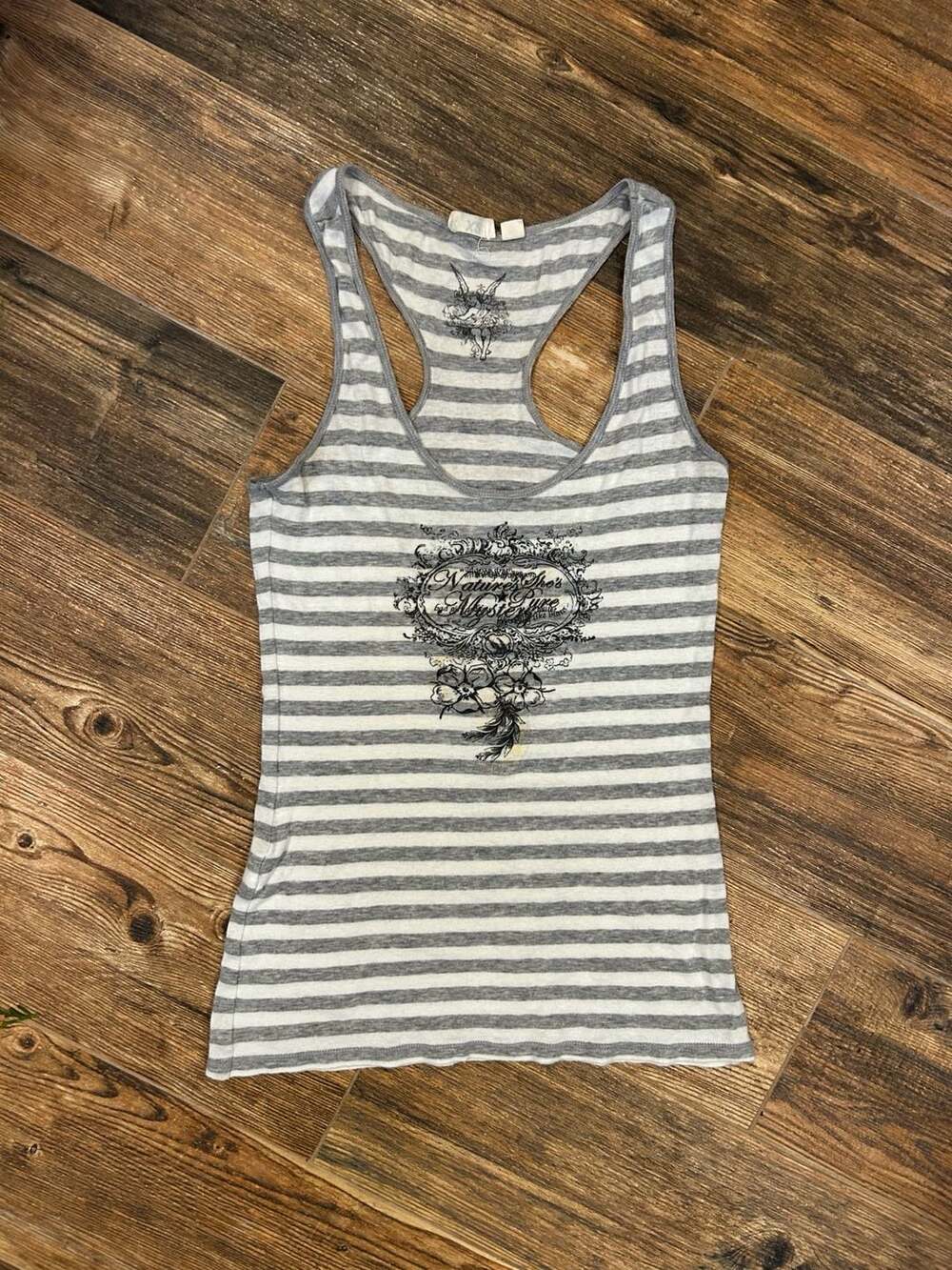 X2 Size M Striped Graphic Racerback Tank Top